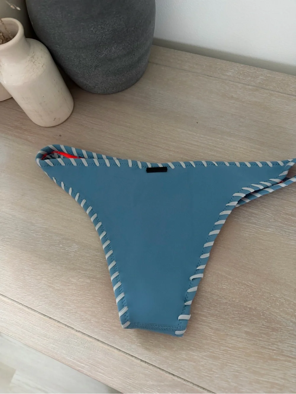 Authentic Triangl Blue & Neon Orange Neoprene Bikini Bottoms - Size Small